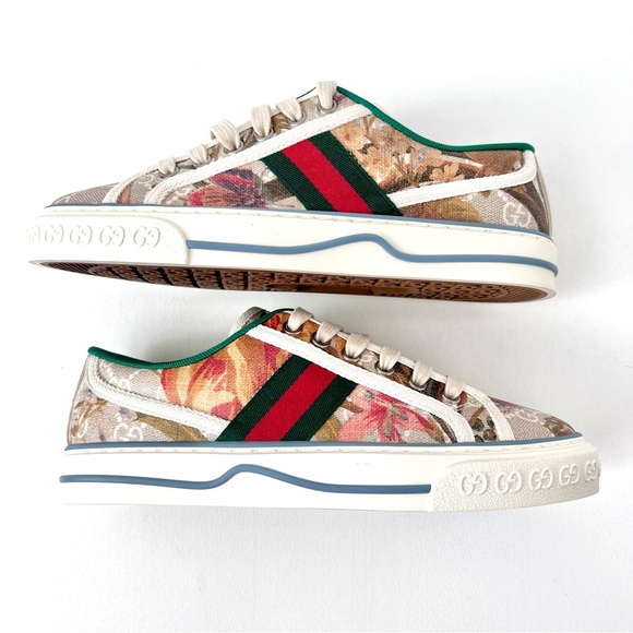 GUCCI | 1977 Tennis Floral Web Stripe GG Monogram Sneakers New US 6.5 EU 36.5 - Picture 9 of 11